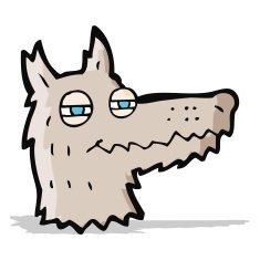 cartoon smug wolf face N3