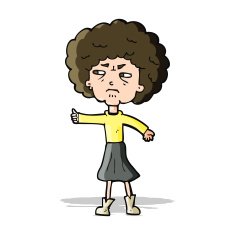 cartoon annoyed old woman N8