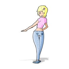 cartoon pretty girl in jeans and tee N5