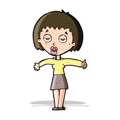 cartoon bored woman N16