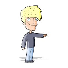 cartoon happy man pointing N27