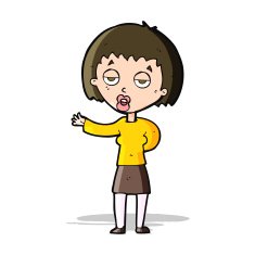 cartoon bored woman N17