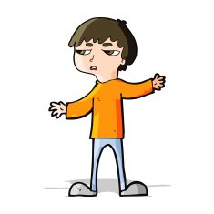cartoon annoyed boy N14