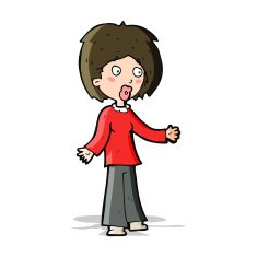 cartoon surprised woman N90
