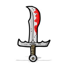 cartoon bloody sword N12