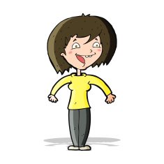 cartoon excited woman N63