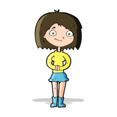 cartoon happy woman N110