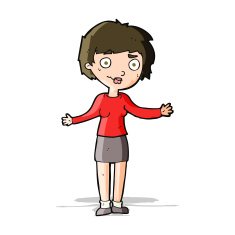 cartoon confused woman N61
