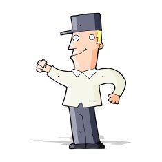 cartoon man punching air N4