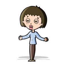 cartoon suspicious woman N8
