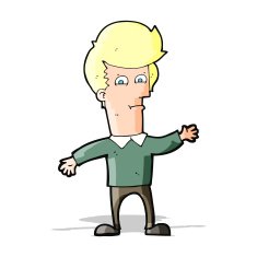 cartoon waving man N39