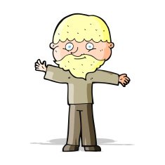cartoon happy man with beard N19