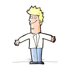 cartoon happy man with open arms N5