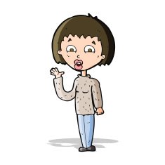 Cartoon Woman Waving N123