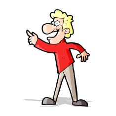 cartoon man pointing and laughing N19