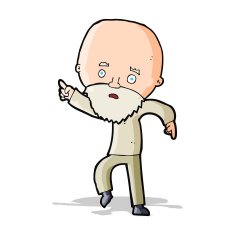 cartoon worried old man pointing N4