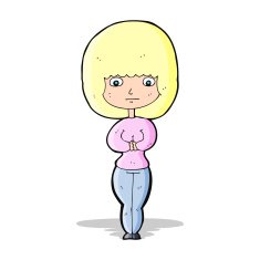 cartoon shy woman N20
