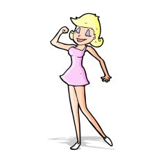 cartoon woman with can do attitude N5