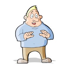 cartoon excited overweight man N5