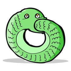 cartoon snake eating own tail N4