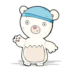cartoon polar bear wearing hat N2