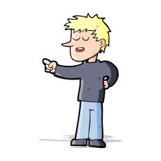 Cartoon Man Pointing N88