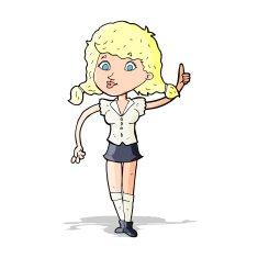 cartoon pretty woman with idea N30