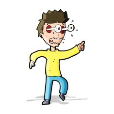 cartoon man with popping out eyes N13