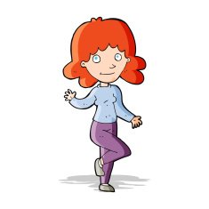 cartoon friendly woman waving N23