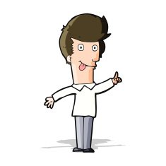 cartoon funny man with idea N4