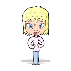 cartoon satisfied woman N4