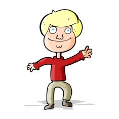 cartoon happy man waving N15