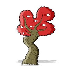 cartoon twisted old tree N4