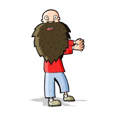 cartoon bearded old man N16