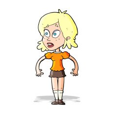 cartoon surprised woman N91