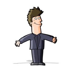 cartoon happy man N195