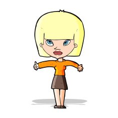 cartoon woman giving thumbs up symbol N26