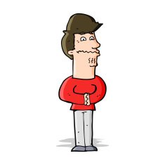 cartoon nervous man N68