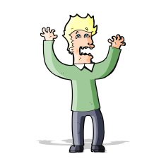 cartoon terrified man N122
