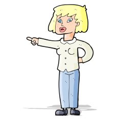 cartoon woman pointing N85