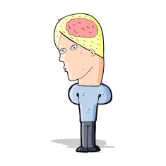 cartoon man with big brain N4