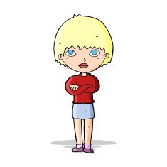 cartoon woman with crossed arms N18