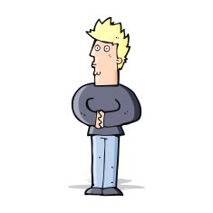 cartoon nervous man N69