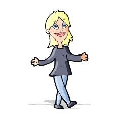 cartoon woman with no worries N13