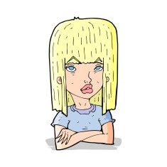 cartoon girl with folded arms N4