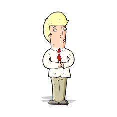 cartoon nervous man N70