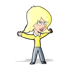 cartoon woman gesturing N11