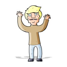 cartoon terrified man N123