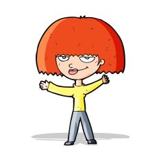cartoon smug woman N8