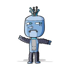 cartoon waving robot N8